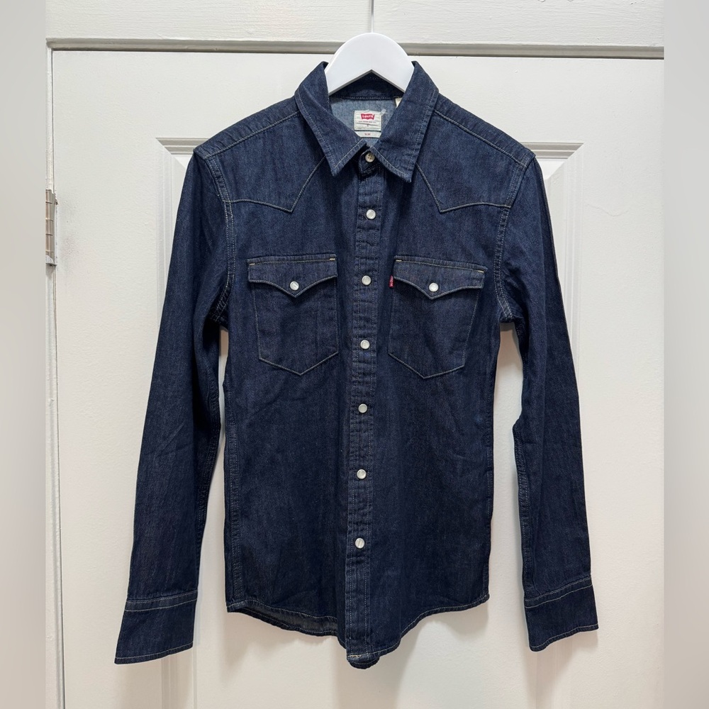 Levi's Men's Dark Blue Denim Shirt